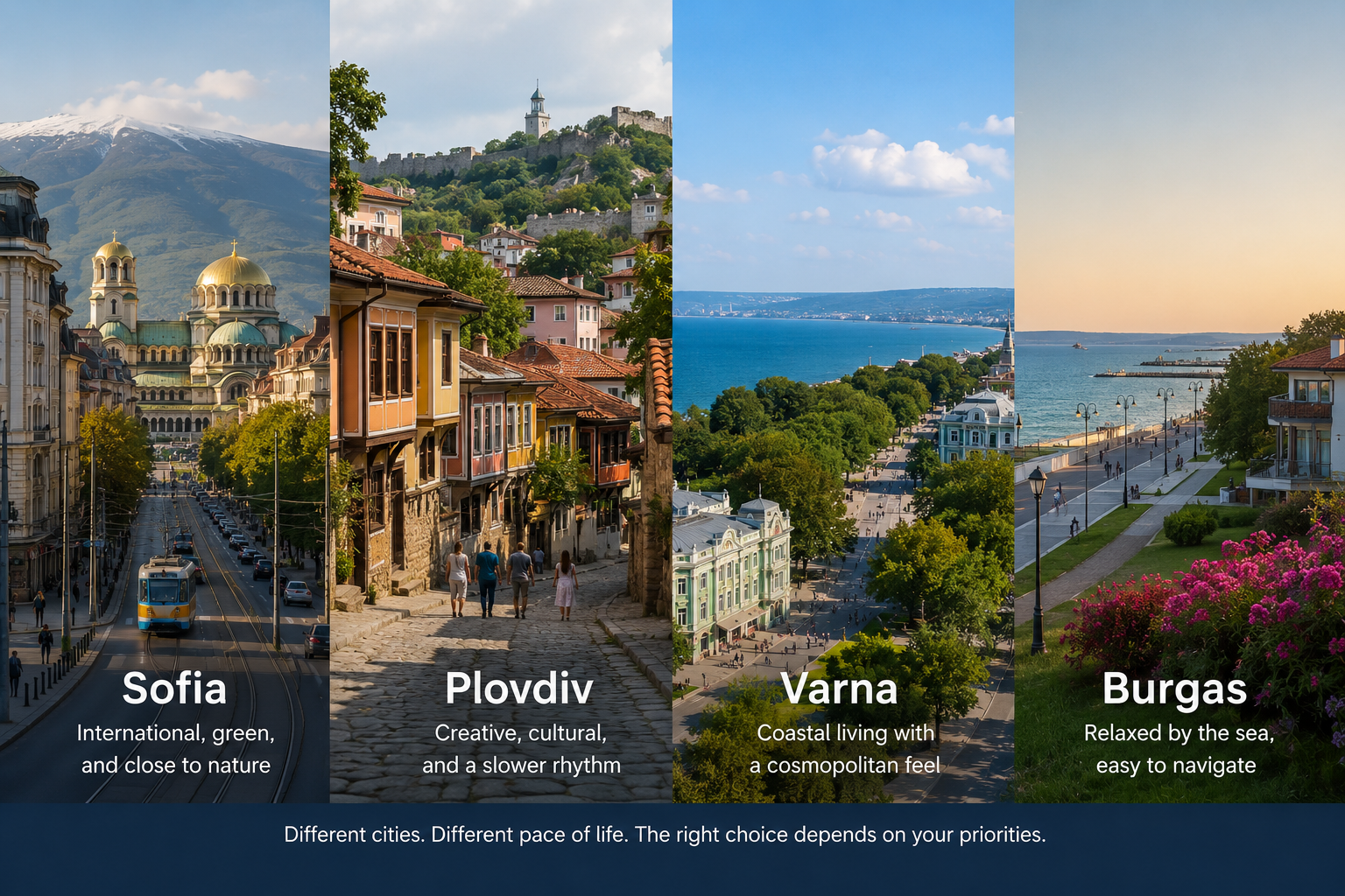 Sofia, Plovdiv, Varna and Burgas – cities to consider when moving to Bulgaria