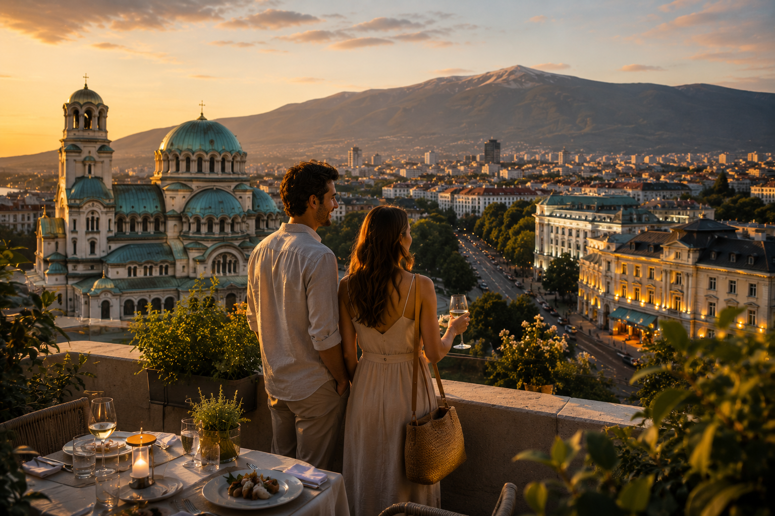 Sofia and Vitosha at sunset – inspiration for spending a few extra days in Bulgaria during Eurovision 2027